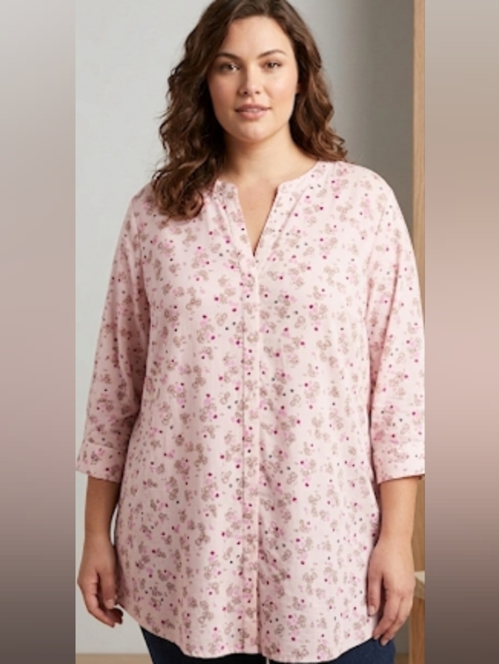 NWT Lane Bryant Blouse Pink with Flowers Size 26/28